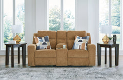 Best Deals Furniture - Ashley Furniture - Kanlow Reclining Loveseat with Console - DBL Rec Loveseat w/Console / Honey - 3860594