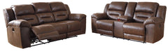 Best Deals Furniture - Ashley Furniture - Stoneland Power Reclining Sofa and Loveseat - Power Reclining Sofa and Loveseat / Chocolate - 39904U2