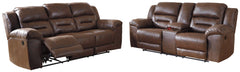 Best Deals Furniture - Ashley Furniture - Stoneland Reclining Sofa and Loveseat - Reclining Sofa and Loveseat / Chocolate - 39904U1
