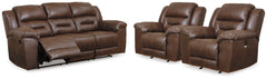 Best Deals Furniture - Ashley Furniture - Stoneland Reclining Sofa and 2 Power Recliners - Reclining Sofa and 2 Power Recliners / Chocolate - 39904U6