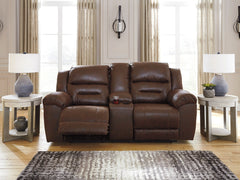 Best Deals Furniture - Ashley Furniture - Stoneland Power Reclining Loveseat with Console - DBL REC PWR Loveseat w/Console / Chocolate - 3990496