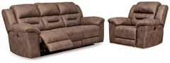 Best Deals Furniture - Ashley Furniture - Stoneland Power Reclining Sofa and Power Recliner - Power Reclining Sofa and Power Recliner / Fossil - 39905U10