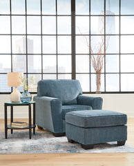 Best Deals Furniture - Ashley Furniture - Cashton Chair and Ottoman - Chair and Ottoman / Blue - 40605U2