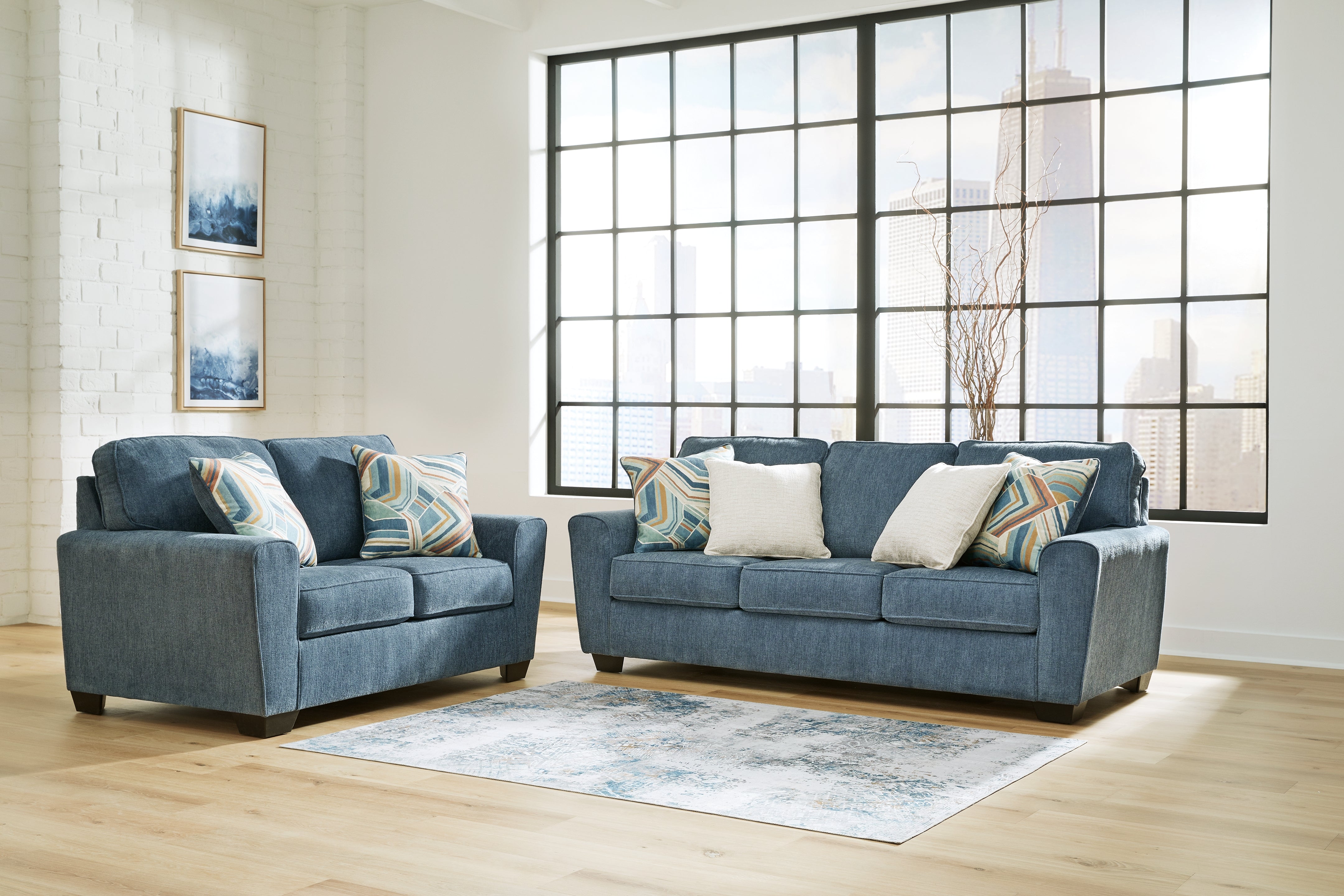 Best Deals Furniture - Ashley Furniture - Cashton Sofa and Loveseat - Sofa and Loveseat / Blue - 40605U1