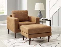 Best Deals Furniture - Ashley Furniture - Telora Chair and Ottoman - Chair and Ottoman / Caramel - 41002U2