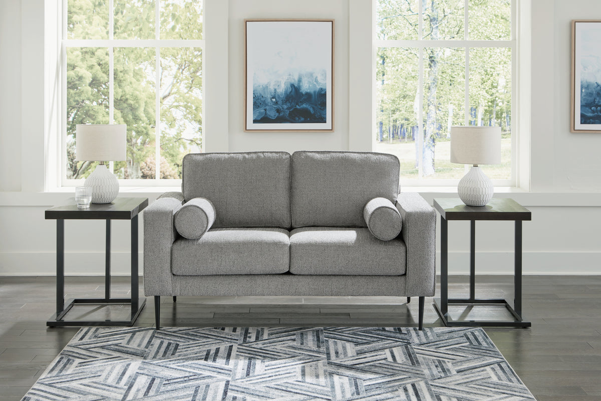 Best Deals Furniture - Ashley Furniture - Hazela Loveseat - Loveseat / Charcoal - 4110235