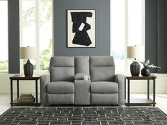 Best Deals Furniture - Ashley Furniture - Gauntlet Reclining Loveseat with Console - DBL Rec Loveseat w/Console / Sterling - PC4220494