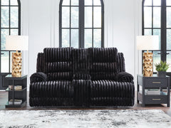 Best Deals Furniture - Ashley Furniture - Rhine Falls Reclining Loveseat with Console - DBL REC PWR Loveseat w/Console / Onyx - PC4280596