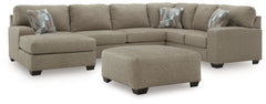 Newellen 3-Piece Sectional and Oversized Ottoman