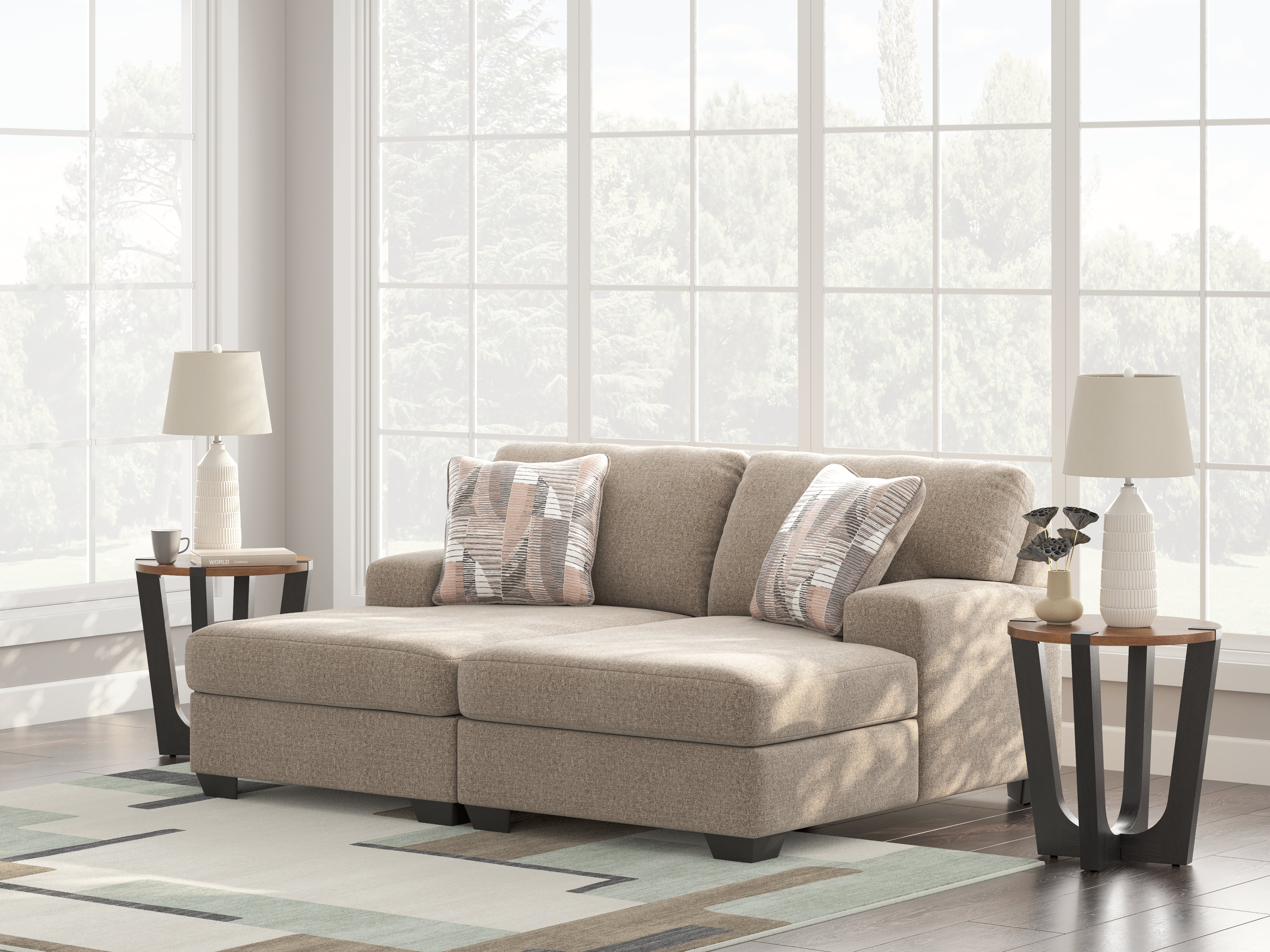 Best Deals Furniture - Ashley Furniture - Newellen Sectional - RAF 2-Piece Super Chaise / Hemp - 48404S4