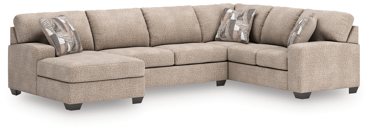 Best Deals Furniture - Ashley Furniture - Newellen 3-Piece Sectional with Chaise - RAF 3-Piece Sectional with Chaise / Greystone - 48405S1