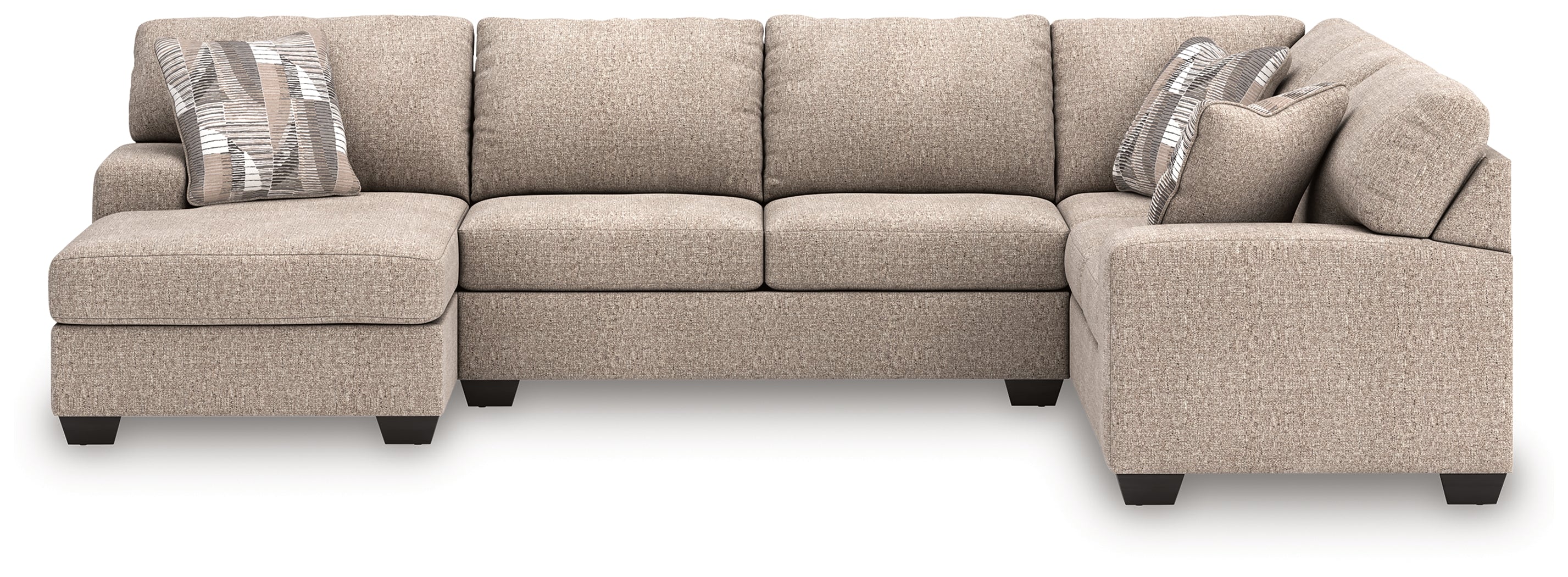 Best Deals Furniture - Ashley Furniture - Newellen Sectional - RAF 3-Piece Sectional with Chaise / Hemp - 48404S5