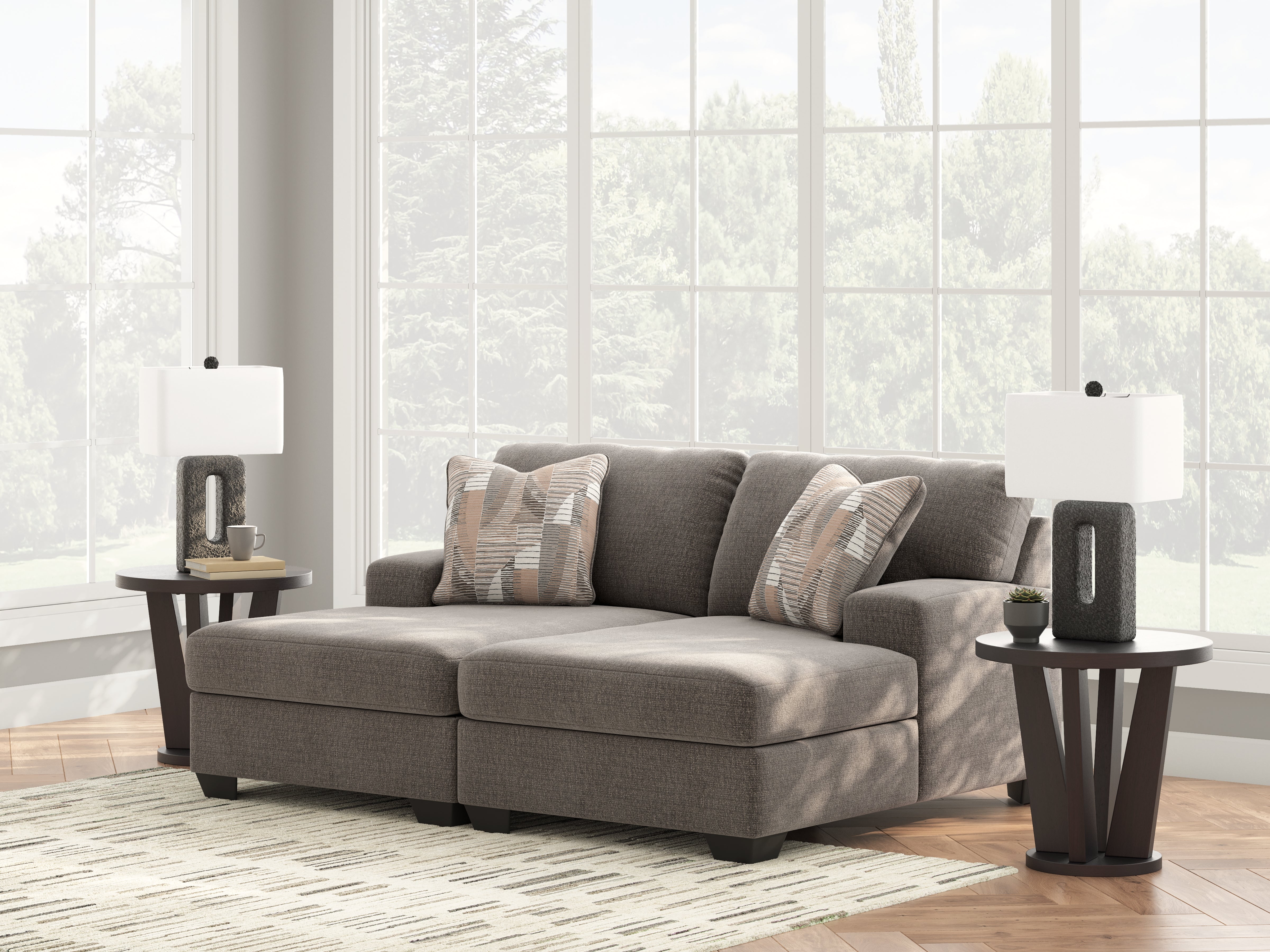 Best Deals Furniture - Ashley Furniture - Newellen Sectional - RAF 2-Piece Super Chaise / Greystone - 48405S4