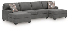 Best Deals Furniture - Ashley Furniture - Newellen 3-Piece Sectional with Double Chaise - RAF 3-Piece Sectional with Double Chaise / Hemp - 48404S3