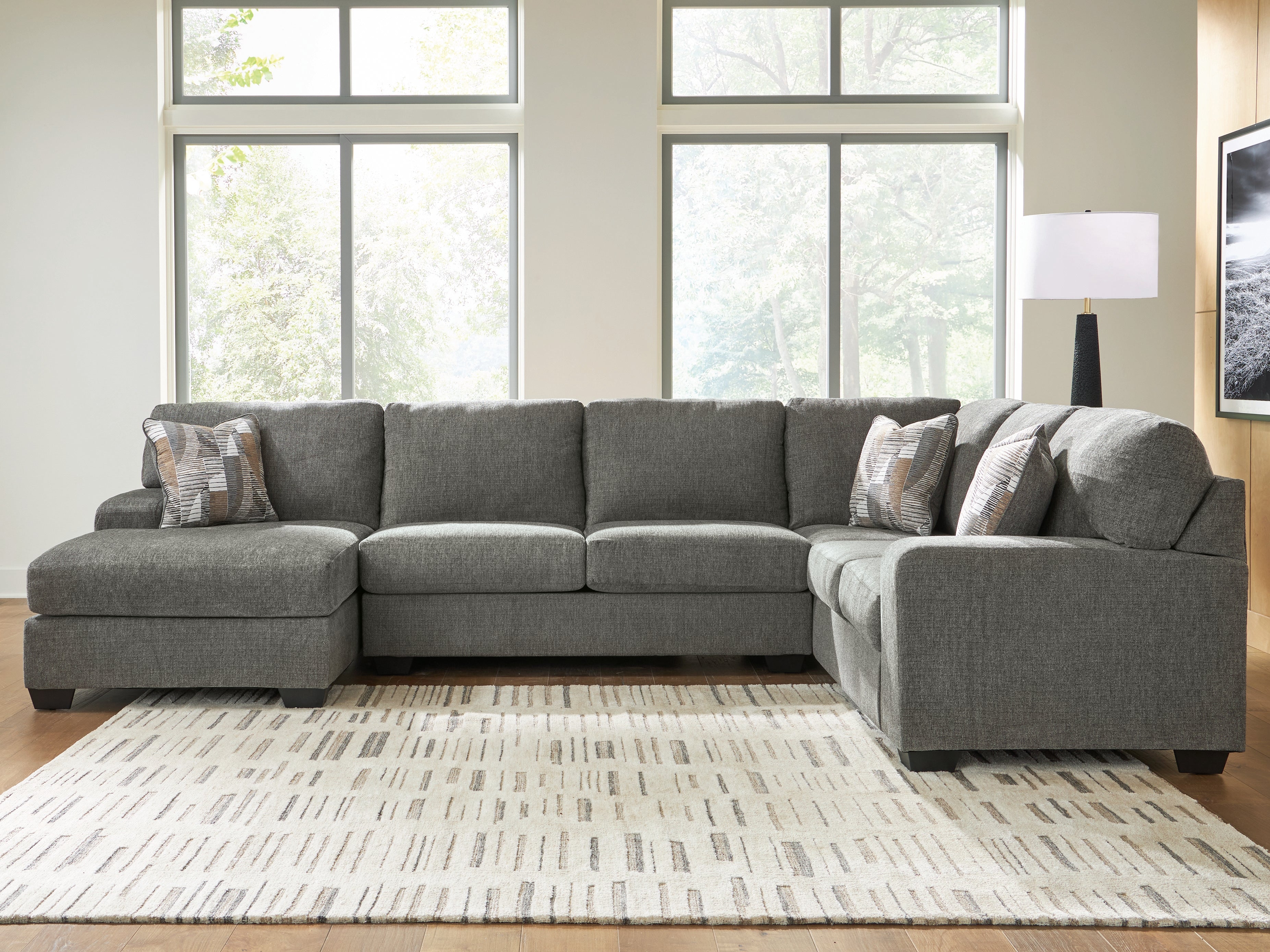 Best Deals Furniture - Ashley Furniture - Revenna 3-Piece Sleeper Sectional with Chaise - RAF 3-Piece Sleeper Sectional with Chaise / Greystone - PC48405S5