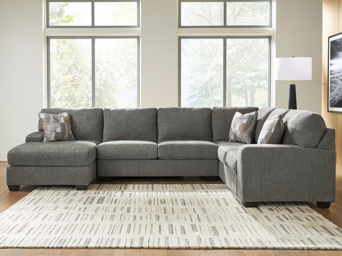 Best Deals Furniture - Ashley Furniture - Revenna 3-Piece Sleeper Sectional with Chaise - RAF 3-Piece Sleeper Sectional with Chaise / Greystone - PC48405S5