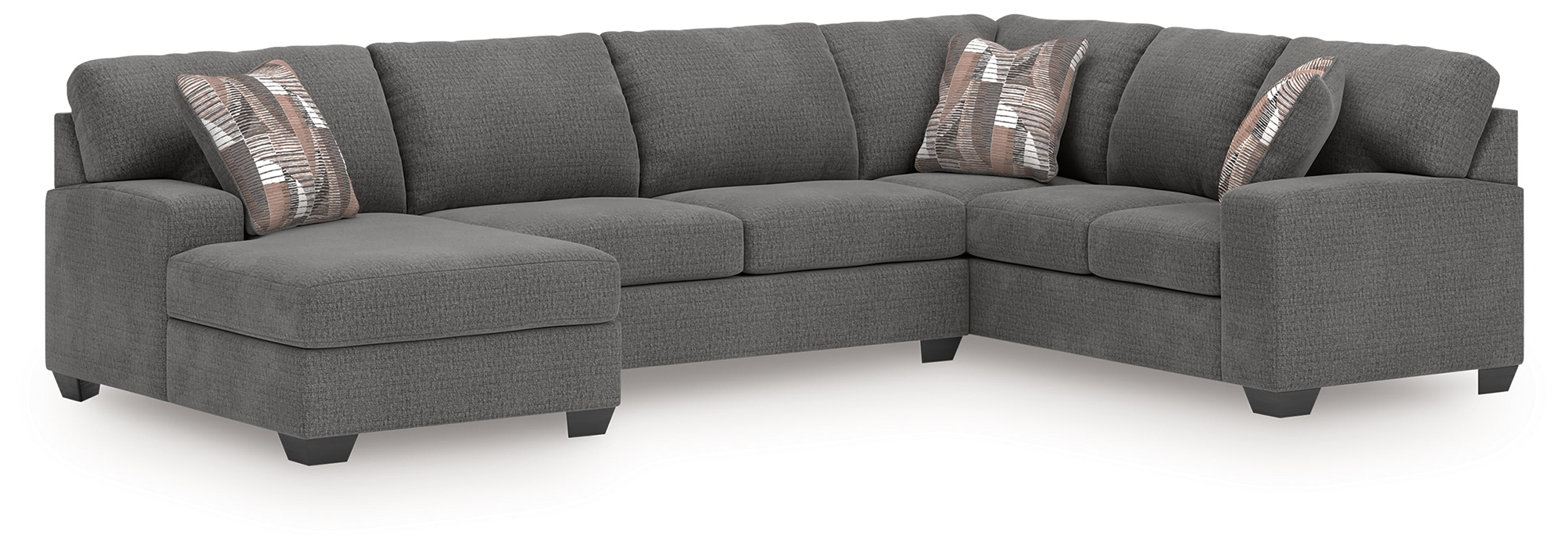 Best Deals Furniture - Ashley Furniture - Newellen Sectional - RAF 3-Piece Sectional with Chaise / Greystone - 48405S1