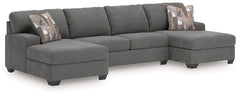 Best Deals Furniture - Ashley Furniture - Newellen 3-Piece Sleeper Sectional with Double Chaise - RAF 3-Piece Sleeper Sectional with Double Chaise / Greystone - 48405S7