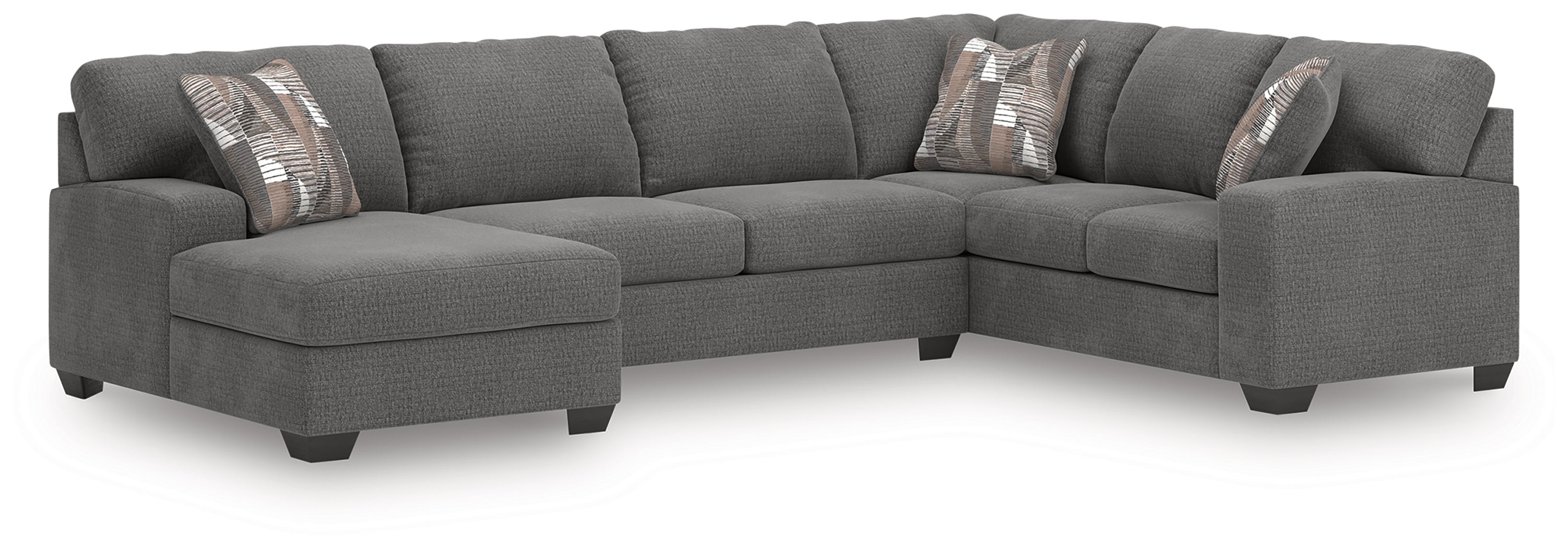 Best Deals Furniture - Ashley Furniture - Newellen Sectional - RAF 3-Piece Sleeper Sectional with Chaise / Greystone - 48405S5