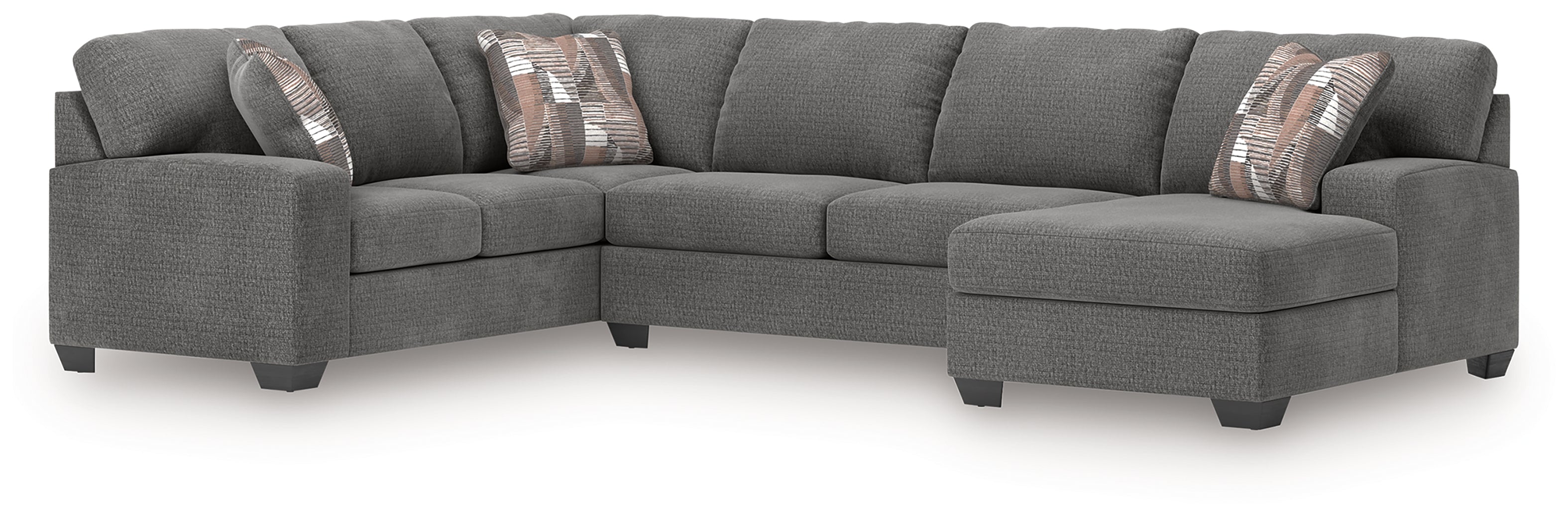 Best Deals Furniture - Ashley Furniture - Newellen Sectional - LAF 3-Piece Sleeper Sectional with Chaise / Greystone - 48405S6