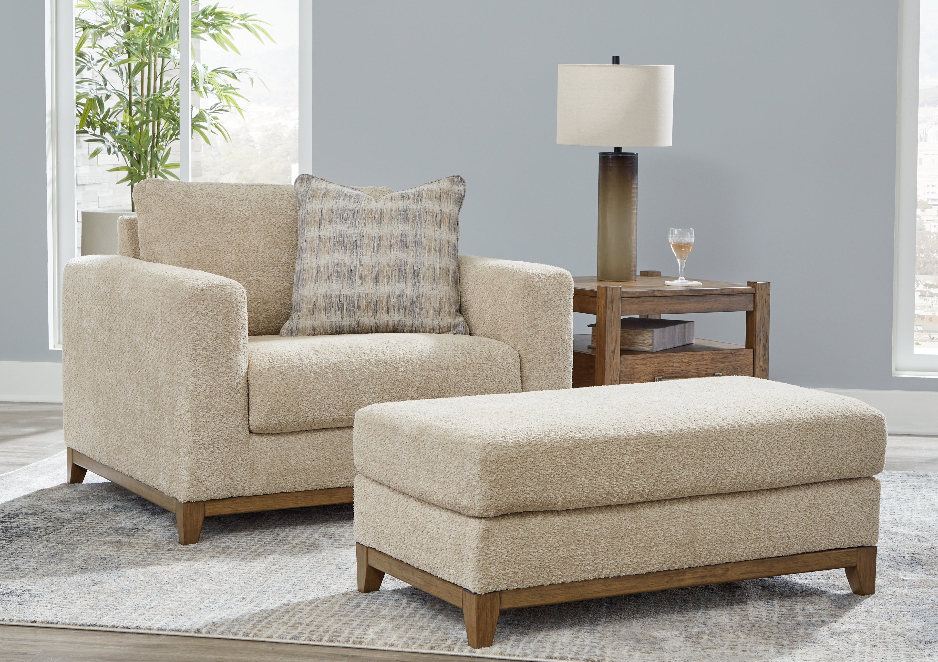 Best Deals Furniture - Ashley Furniture - Parklynn Oversized Chair and Ottoman - Oversized Chair and Ottoman - 48902U2