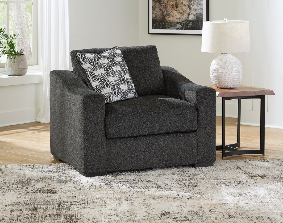 Best Deals Furniture - Ashley Furniture - Wryenlynn Oversized Chair - Chair and a Half / Onyx - 4940523