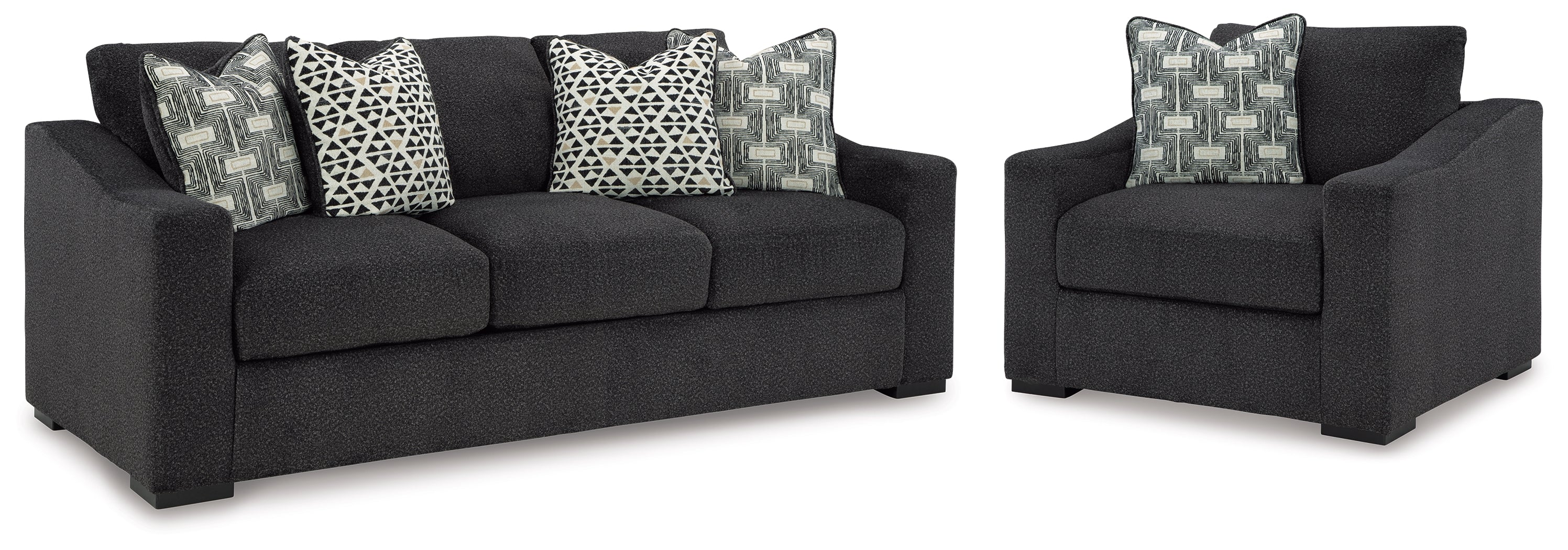 Best Deals Furniture - Ashley Furniture - Wryenlynn Sofa and Oversized Chair - Sofa and Oversized Chair / Onyx - 49405U4