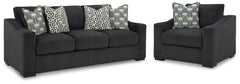 Best Deals Furniture - Ashley Furniture - Wryenlynn Sofa and Oversized Chair - Sofa and Oversized Chair / Onyx - 49405U4