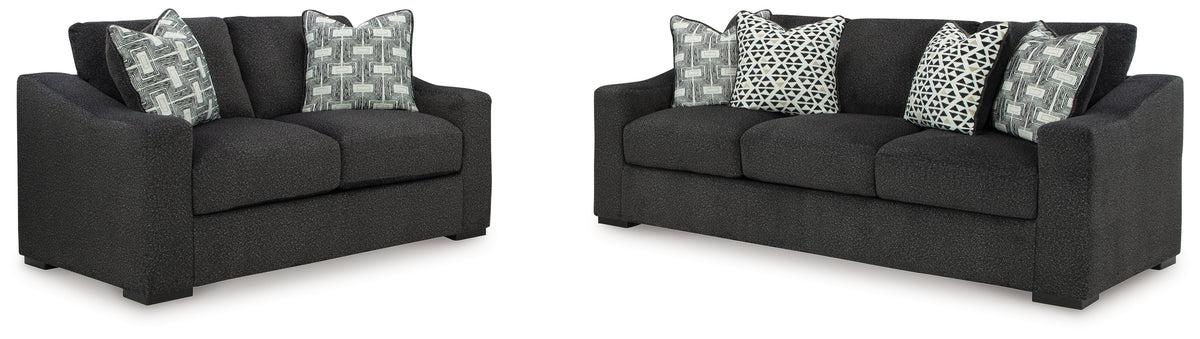 Best Deals Furniture - Ashley Furniture - Wryenlynn Sofa and Loveseat - Sofa and Loveseat / Onyx - 49405U1