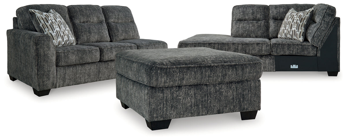 Best Deals Furniture - Ashley Furniture - Lonoke 2-Piece Sectional and Ottoman - 2-Piece Sectional and Ottoman / Gunmetal - 50504U5