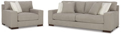 Best Deals Furniture - Ashley Furniture - Maggie Sofa and Oversized Chair - Sofa and Oversized Chair / Flax - 52004U5