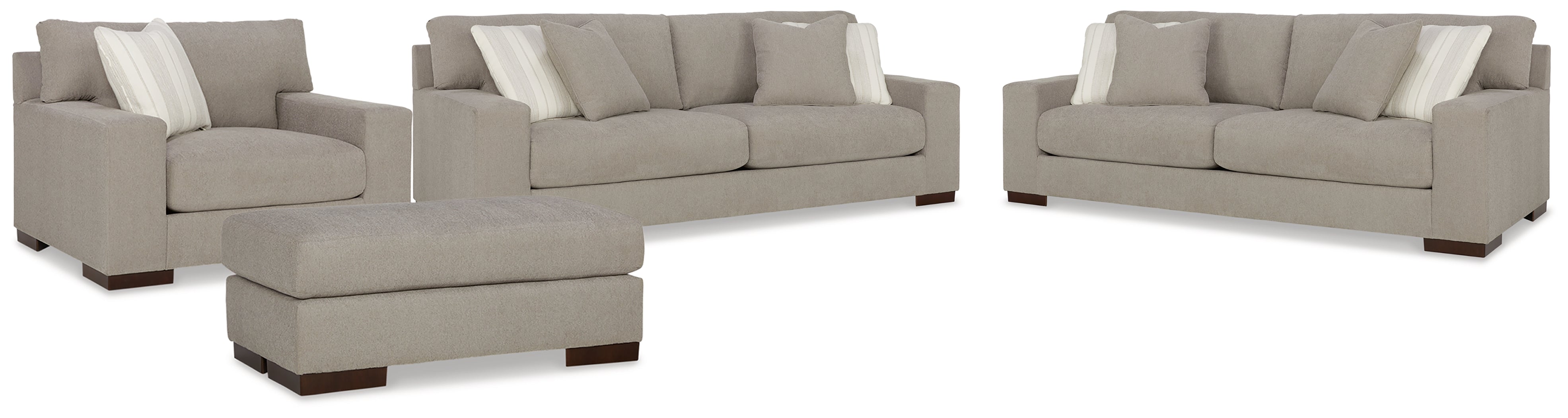 Best Deals Furniture - Ashley Furniture - Maggie 2 Sofas, Chair and Ottoman - 2 Sofas, Chair and Ottoman / Flax - 52004U4