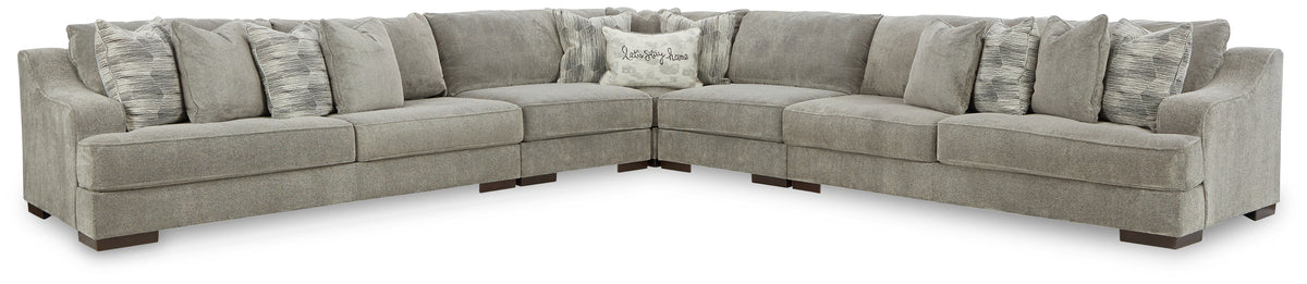 Best Deals Furniture - Ashley Furniture - Bayless 5-Piece Sectional - LAF 5-Piece Sectional / Smoke - 52304S3