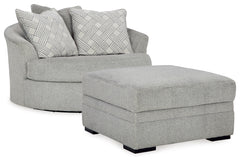 Best Deals Furniture - Ashley Furniture - Casselbury Oversized Swivel Chair and Ottoman - Oversized Swivel Chair and Ottoman / Cement - 52906U1