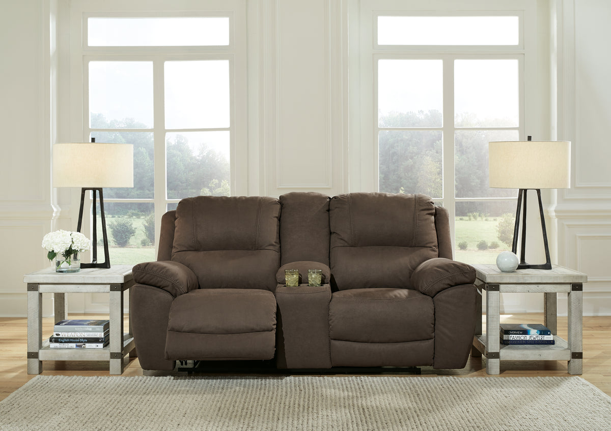 Best Deals Furniture - Ashley Furniture - Next-Gen Gaucho Reclining Loveseat with Console - DBL Rec Loveseat w/Console / Espresso - 5420494