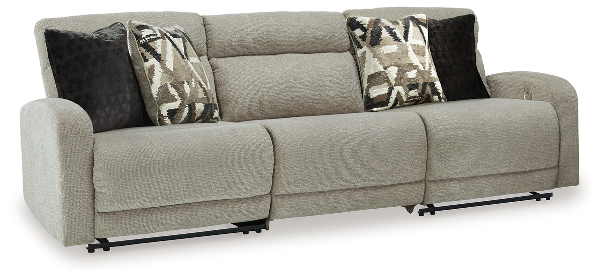 Best Deals Furniture - Ashley Furniture - Colleyville 3-Piece Power Reclining Sectional Sofa - 3-Piece Power Reclining Sectional Sofa / Stone - 54405S8