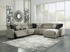 Best Deals Furniture - Ashley Furniture - Colleyville 6-Piece Power Reclining Sectional with Chaise - 6-Piece Power Reclining Sectional with Chaise / Stone - 54405S12
