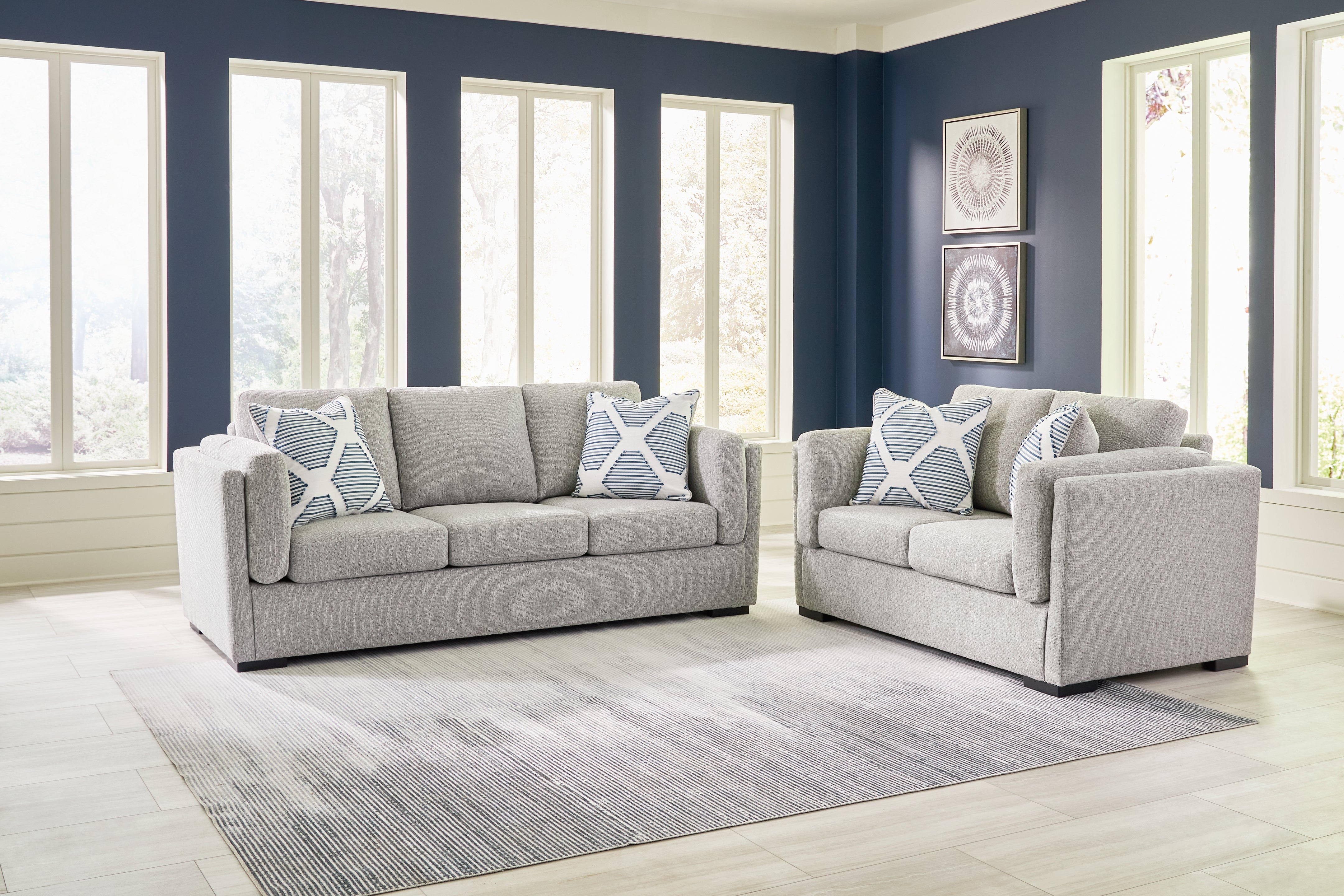Best Deals Furniture - Ashley Furniture - Evansley Sofa and Loveseat - Sofa and Loveseat / Pewter - 54503U2