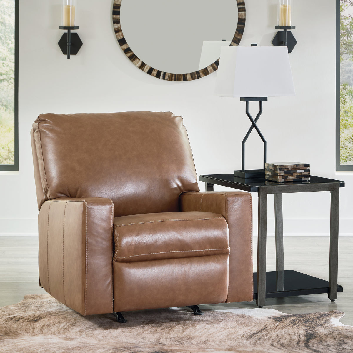 Best Deals Furniture - Ashley Furniture - Bolsena Recliner - Rocker Recliner / Caramel - 5560325