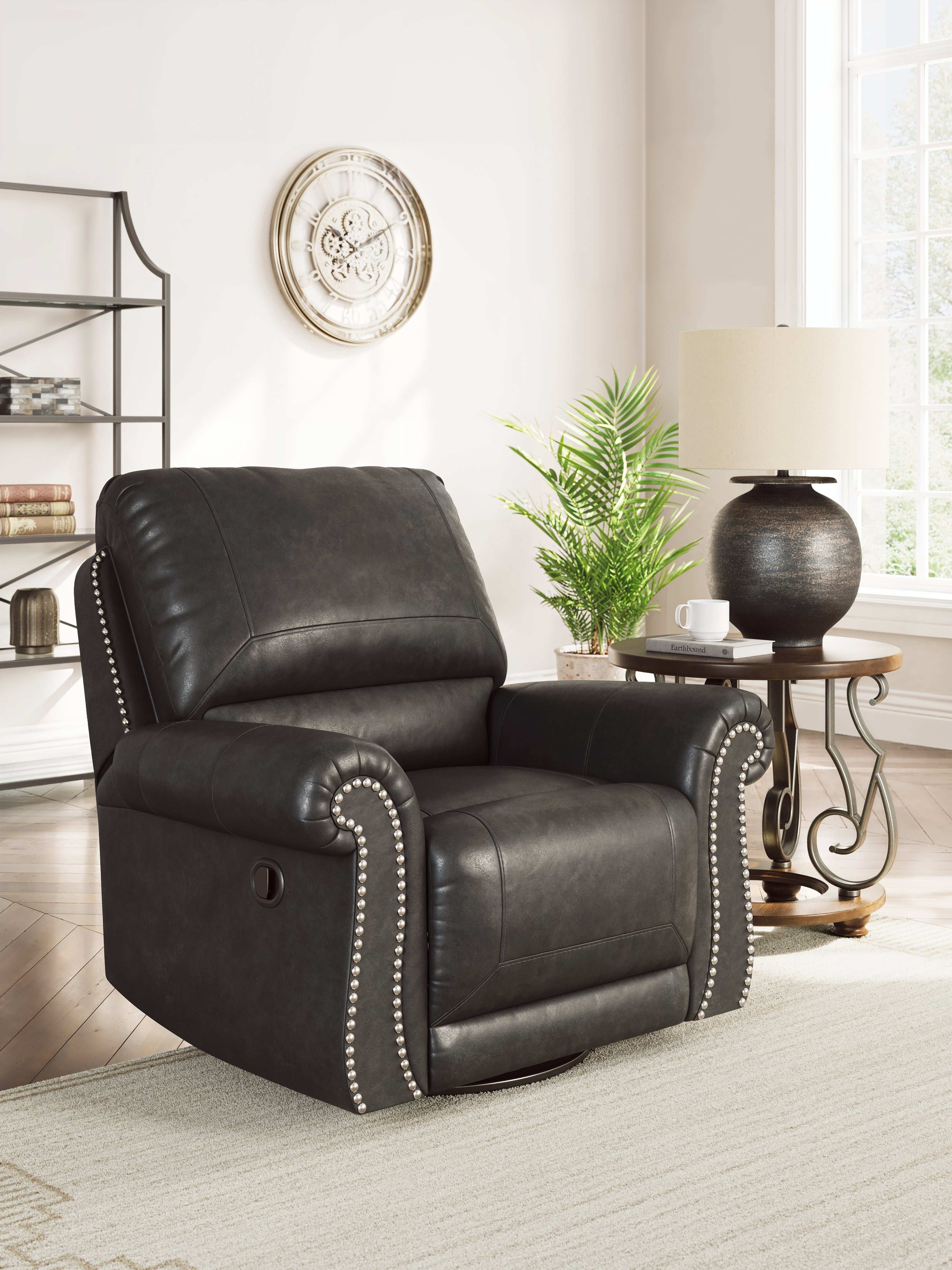 Best Deals Furniture - Ashley Furniture - Chasemore Swivel Glider Recliner - Swivel Glider Recliner / Granite - PC5590361