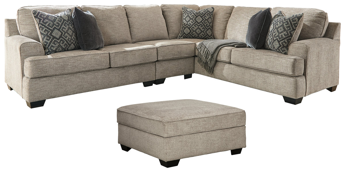 Best Deals Furniture - Ashley Furniture - Bovarian 3-Piece Sectional with Ottoman - 3-Piece Sectional with Ottoman / Stone - 56103U2