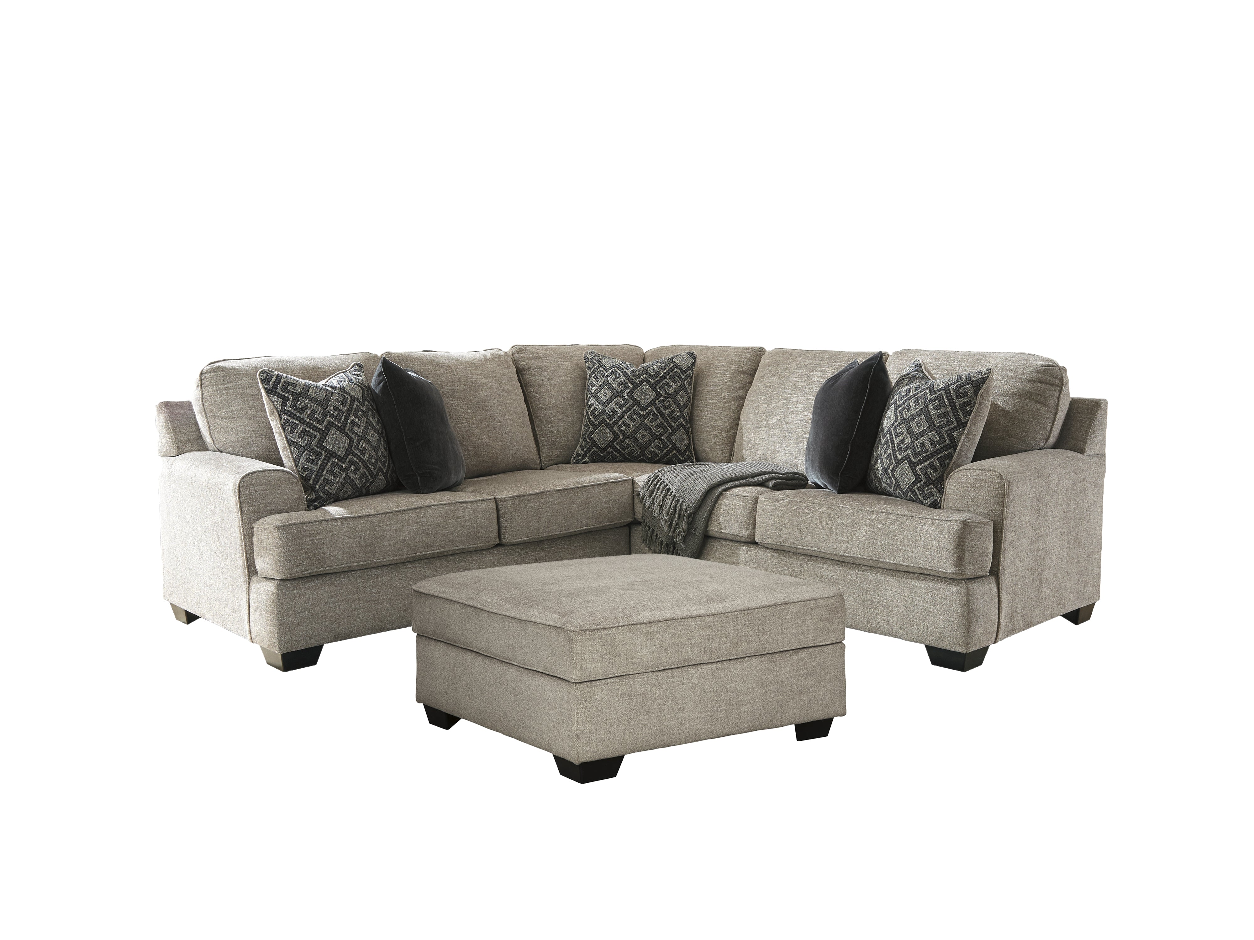 Best Deals Furniture - Ashley Furniture - Bovarian 2-Piece Sectional with Ottoman - 2-Piece Sectional with Ottoman / Stone - 56103U1