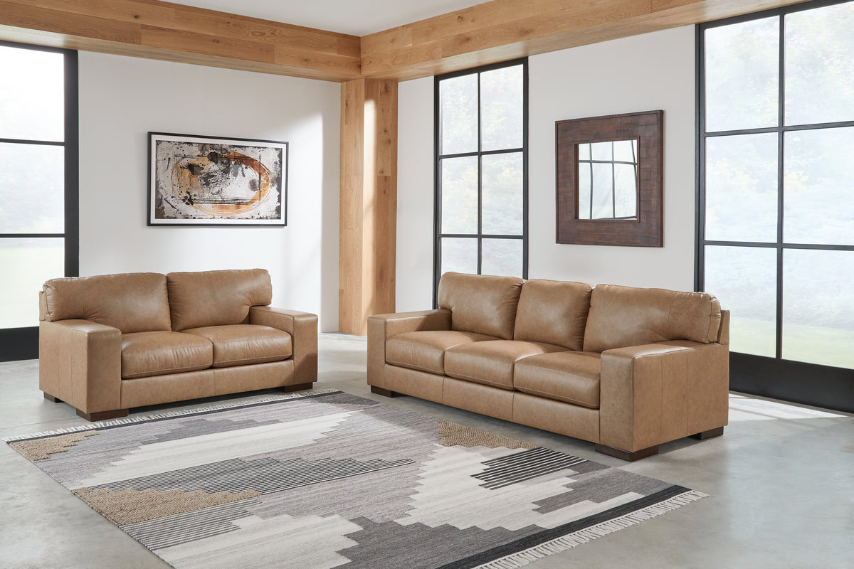 Best Deals Furniture - Ashley Furniture - Lombardia Sofa and Loveseat - Sofa and Loveseat / Tumbleweed - 57302U1