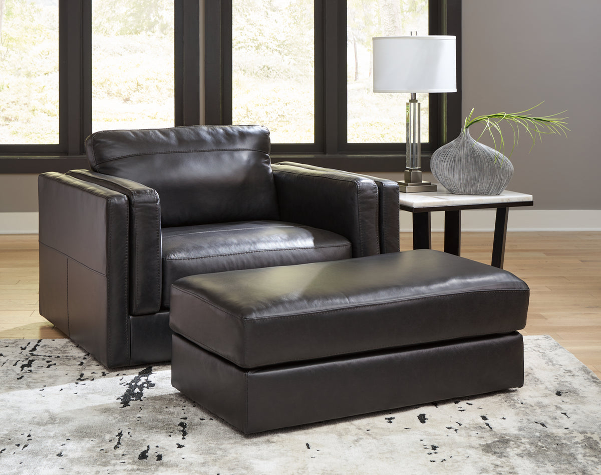 Best Deals Furniture - Ashley Furniture - Amiata Oversized Chair and Ottoman - Oversized Chair and Ottoman - 57405U3