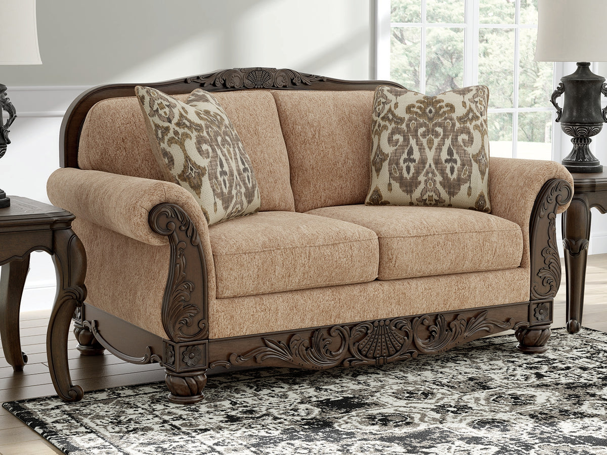 Best Deals Furniture - Ashley Furniture - Chelsworth Loveseat - Loveseat / Golden - PC5790535