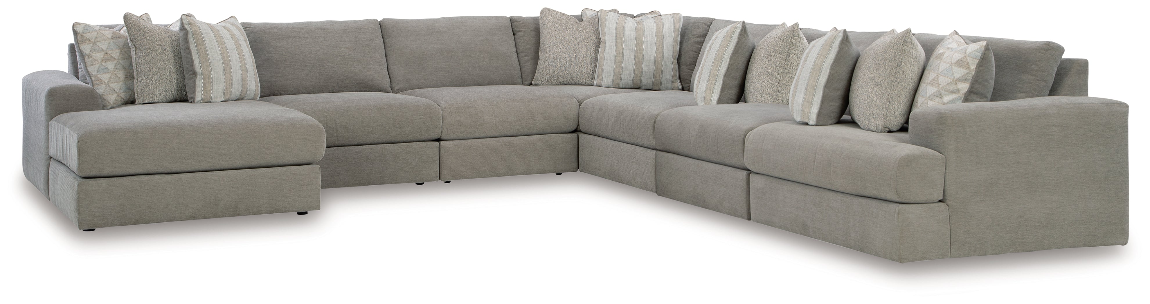 Best Deals Furniture - Ashley Furniture - Avaliyah 7-Piece Sectional with Chaise - RAF 7-Piece Sectional with Chaise / Ash - 58103S9