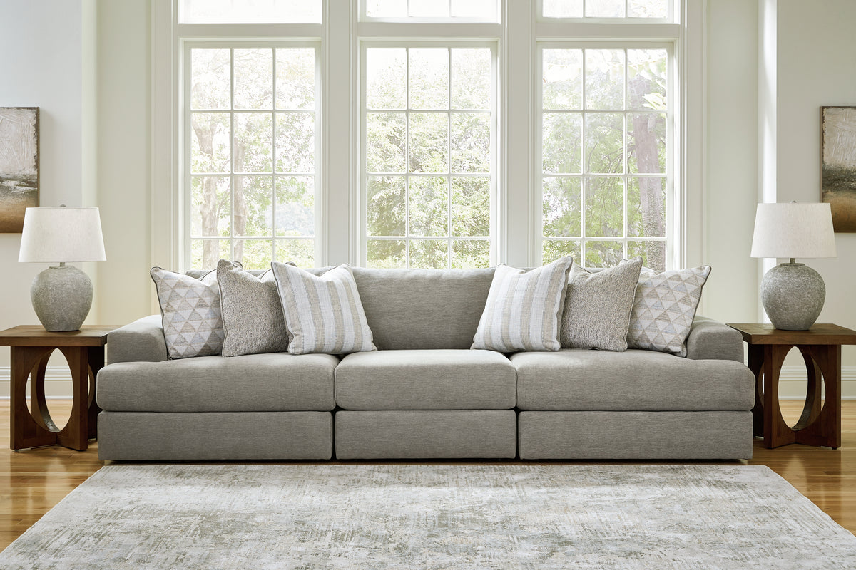 Best Deals Furniture - Ashley Furniture - Avaliyah 3-Piece Sectional Sofa - RAF 3-Piece Sectional Sofa / Ash - 58103S2