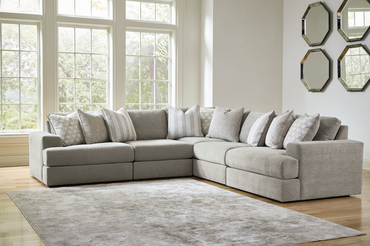 Best Deals Furniture - Ashley Furniture - Avaliyah 5-Piece Sectional - RAF 5-Piece Sectional / Ash - 58103S6