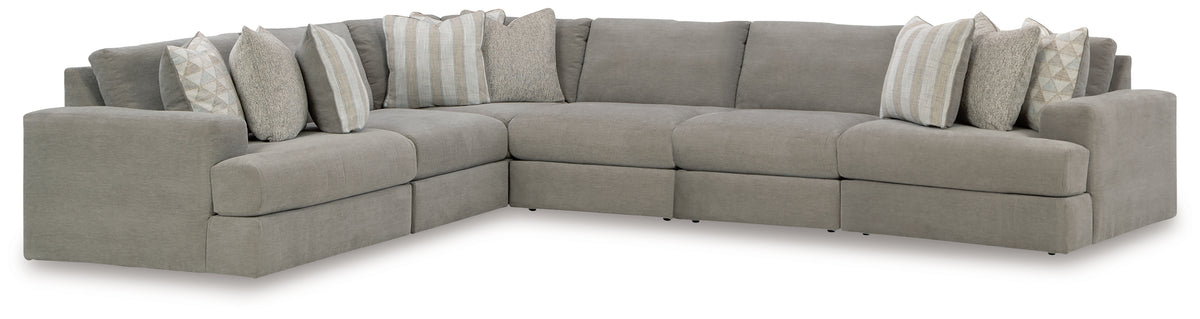 Best Deals Furniture - Ashley Furniture - Avaliyah 6-Piece Sectional - RAF 6-Piece Sectional / Ash - 58103S7