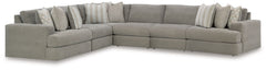 Best Deals Furniture - Ashley Furniture - Avaliyah 6-Piece Sectional - RAF 6-Piece Sectional / Ash - 58103S7